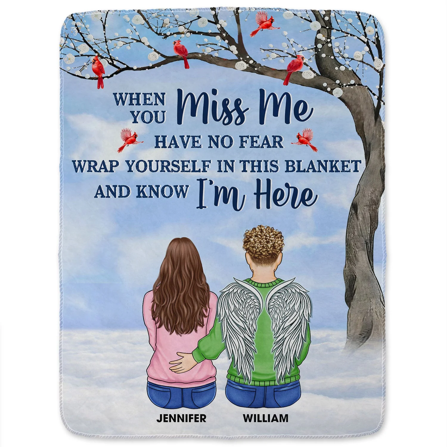 When You Miss Me Have No Fear - Memorial Sympathy Gift - Personalized Fleece Blanket - Image 2