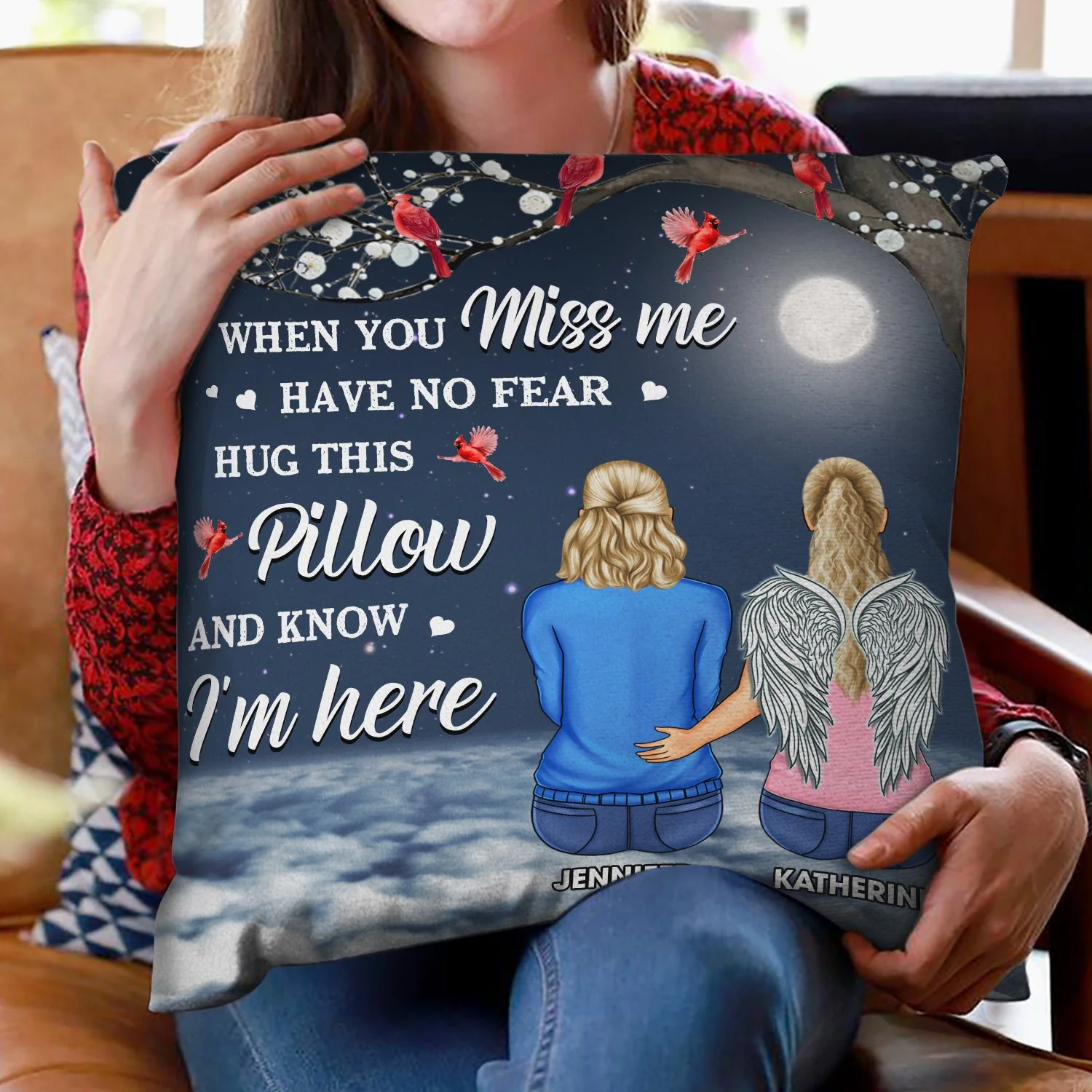When You Miss Me Have No Fear - Memorial Sympathy Gift - Personalized Pillow - Image 2