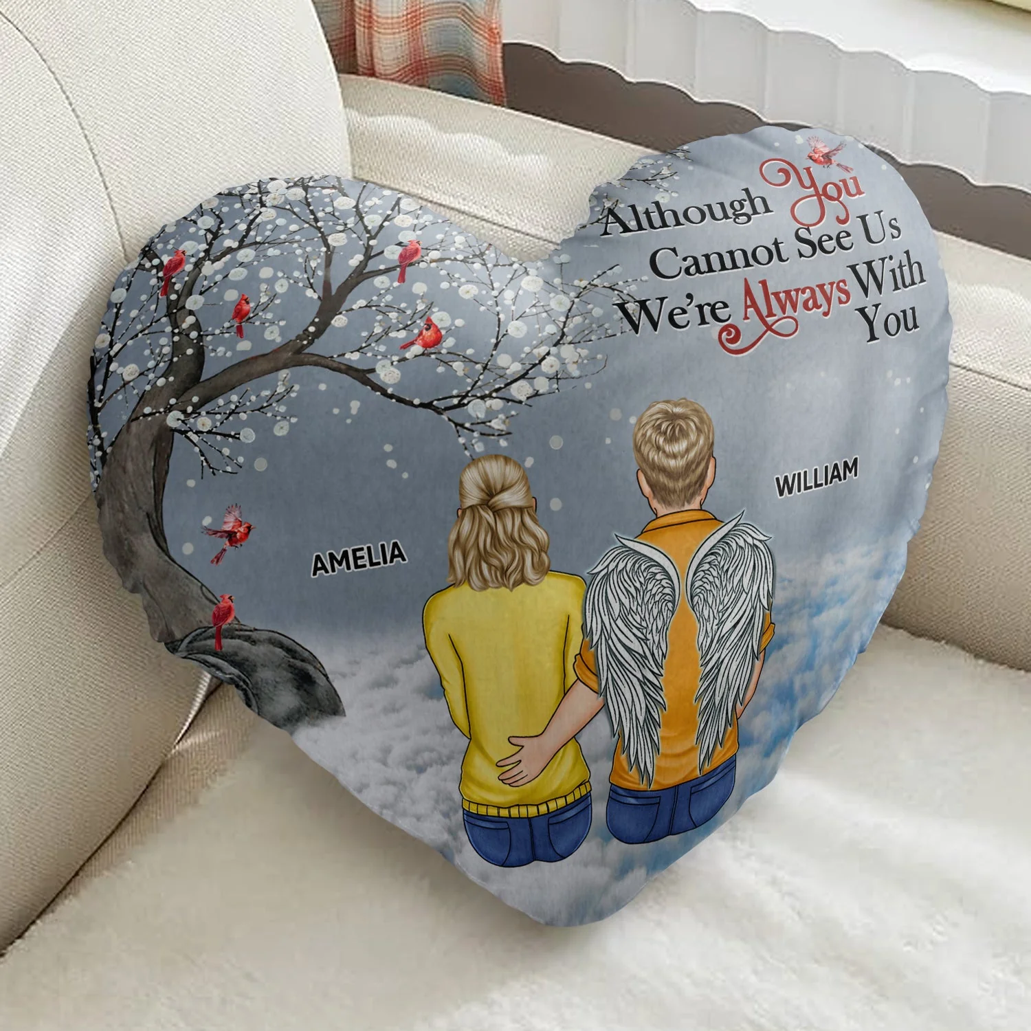 When You Miss Me - Loving, Memorial Gift For Family, Siblings, Friends - Personalized Heart Shaped Pillow - Image 2