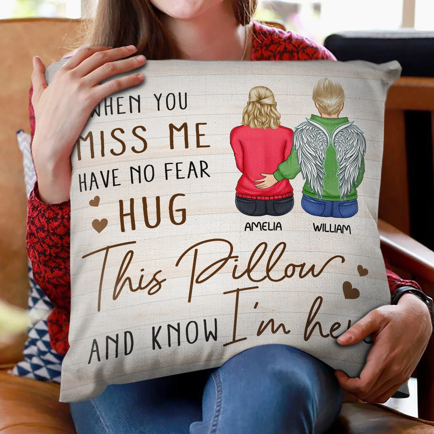 When You Miss Me - Loving, Memorial Gift For Family, Siblings, Friends - Personalized Pillow - Image 2