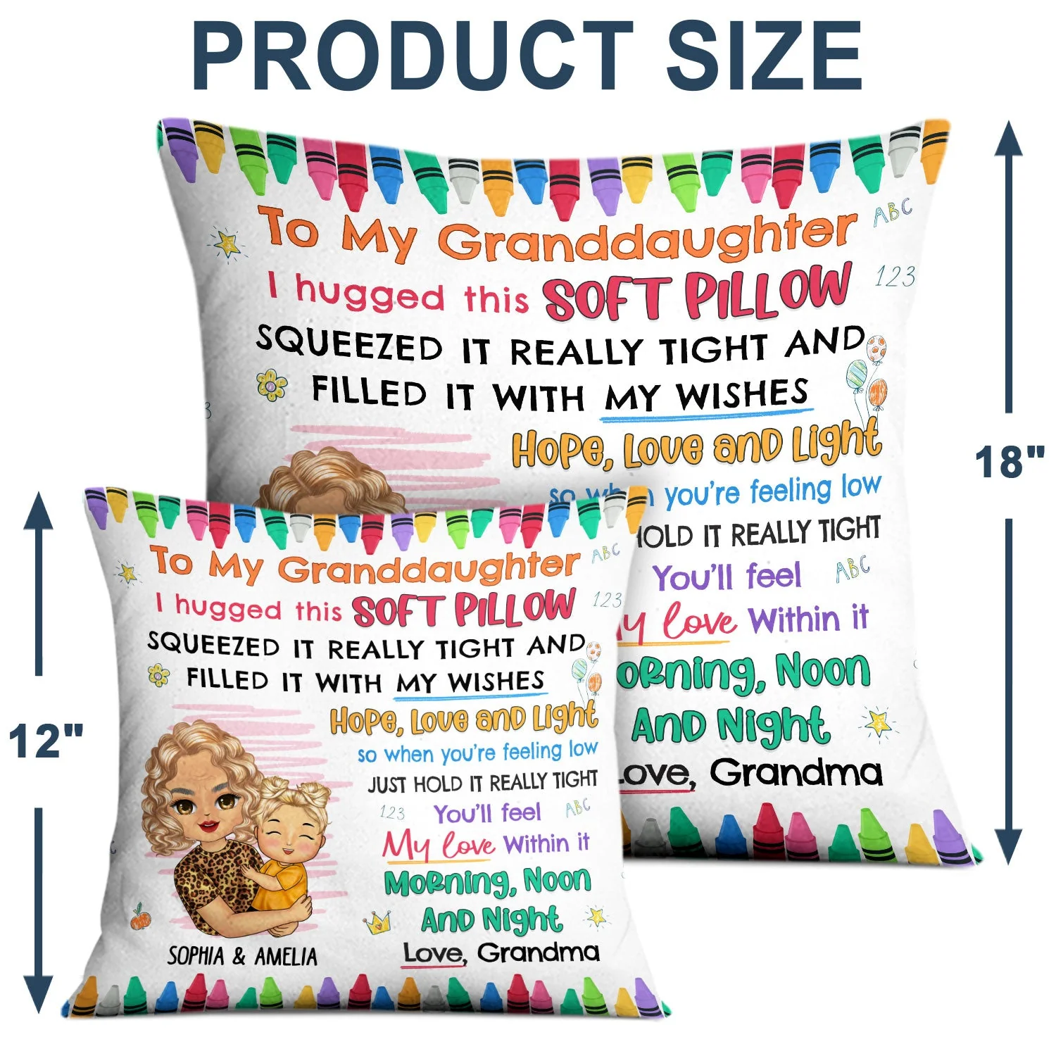 When You're Feeling Low Just Hold It Tightly - Gift For Granddaughter, Grandson, Kids - Personalized Pillow - Image 4