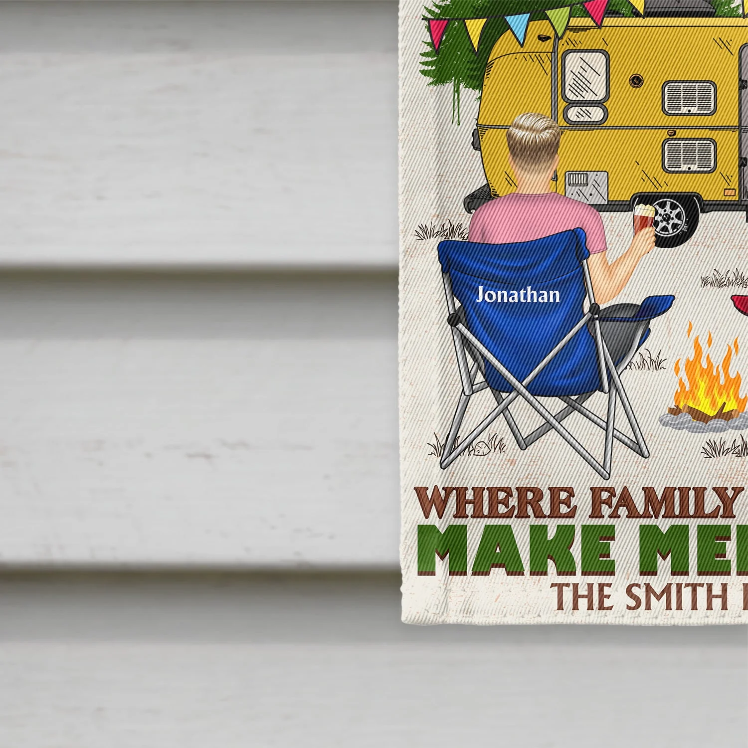 Where Family And Friends Make Memories - Gift For Camping Lovers - Personalized Flag - Image 4
