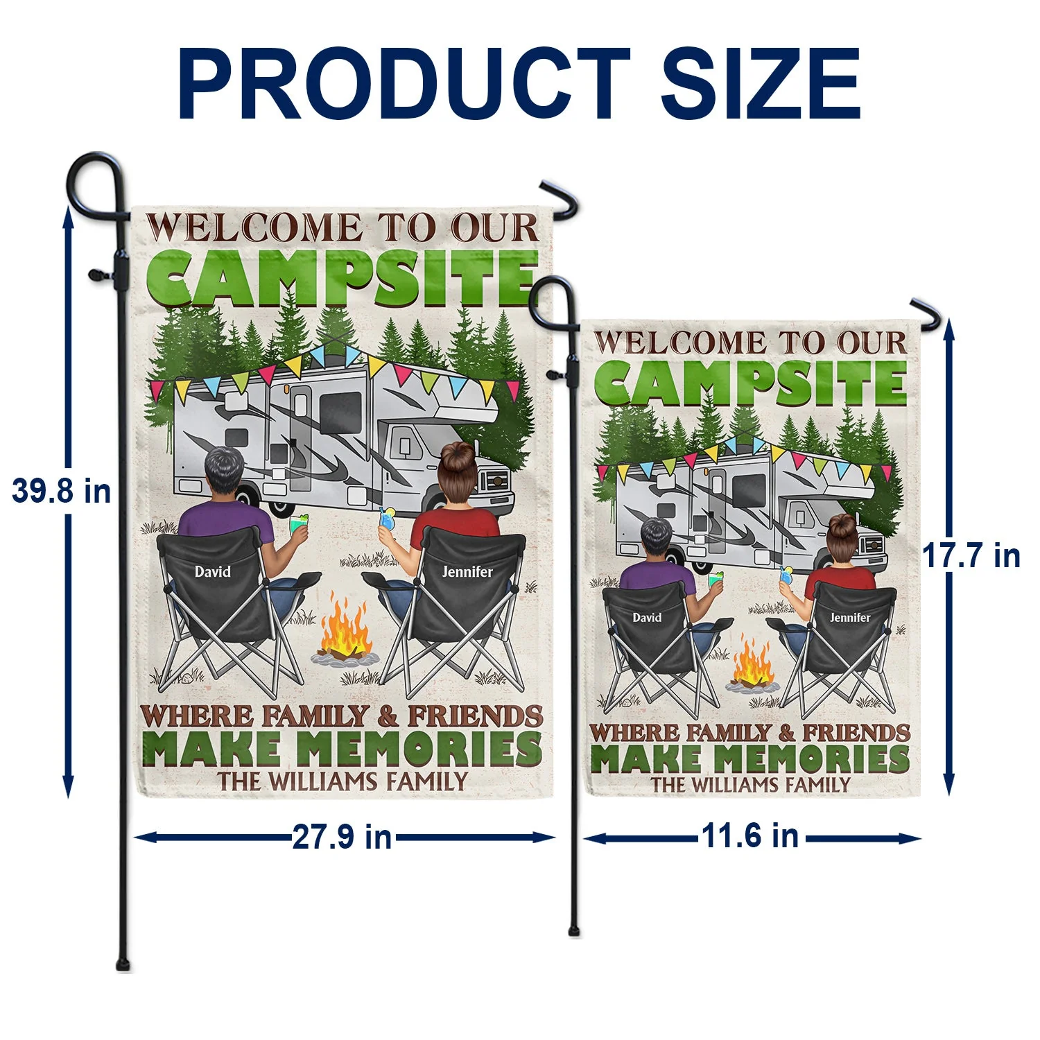 Where Family And Friends Make Memories - Gift For Camping Lovers - Personalized Flag - Image 5