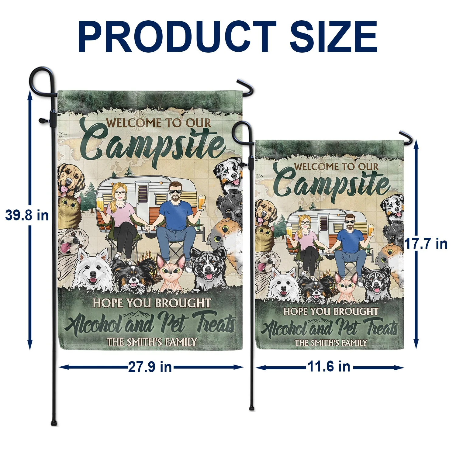 Where Family And Friends Make Memories - Gift For Pet, Camping Lovers, Campsite, Camping Decor, Couple, Family - Personalized Custom Flag - Image 5