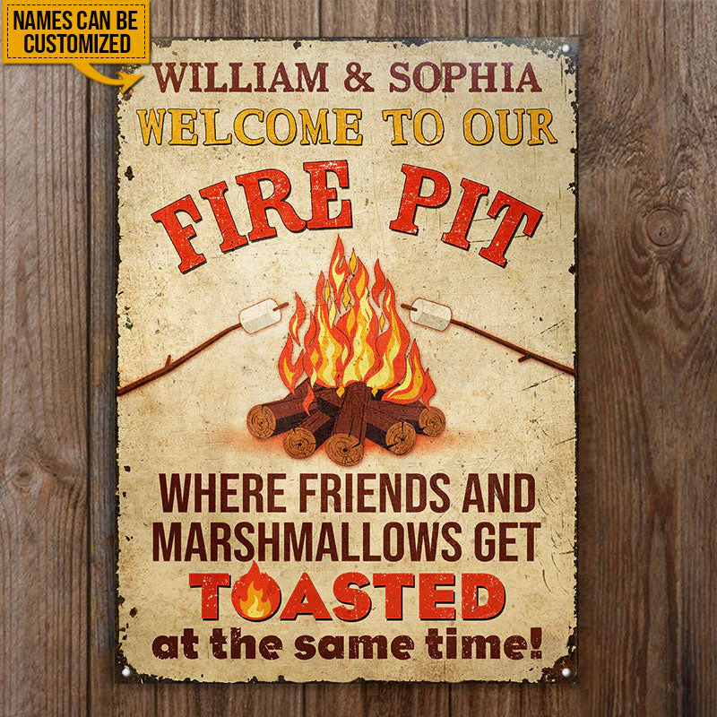 Where Friends Marshmallows Get Toasted Firepit Funny Custom Classic Metal Signs, Funy Camping Sign - Image 4