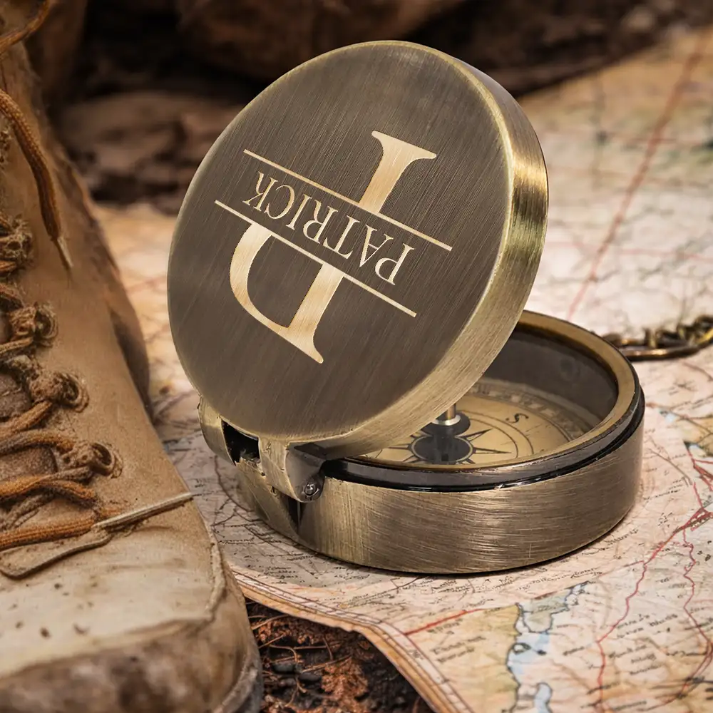 Wherever Your Journey In Life - Personalized Engraved Brass Compass - Image 5