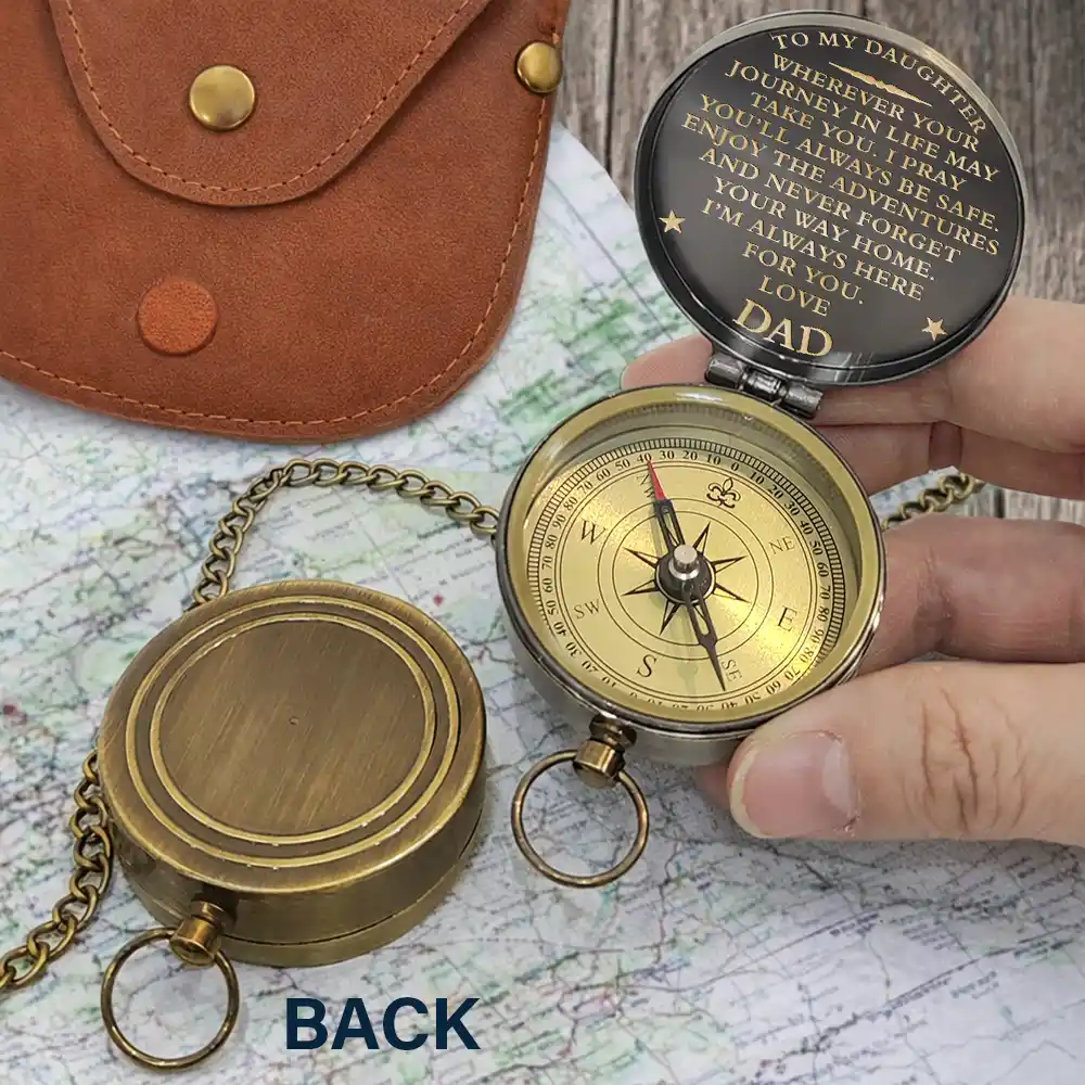 Wherever Your Journey In Life - Personalized Engraved Brass Compass - Image 6