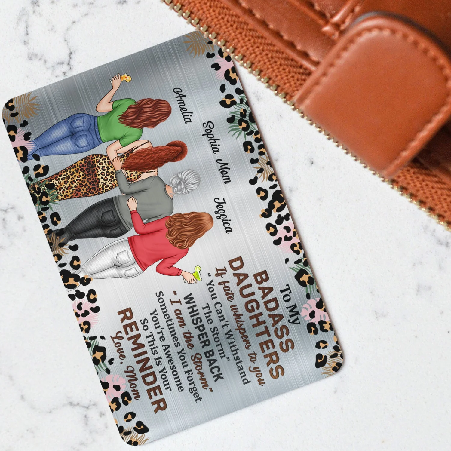 Whisper Back I Am The Storm - Gift For Daughters From Mom - Personalized Aluminum Wallet Card - Image 3