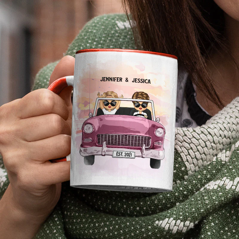 Who You Have Beside - Gift For Couples - Personalized Custom Accent Mug - Image 3