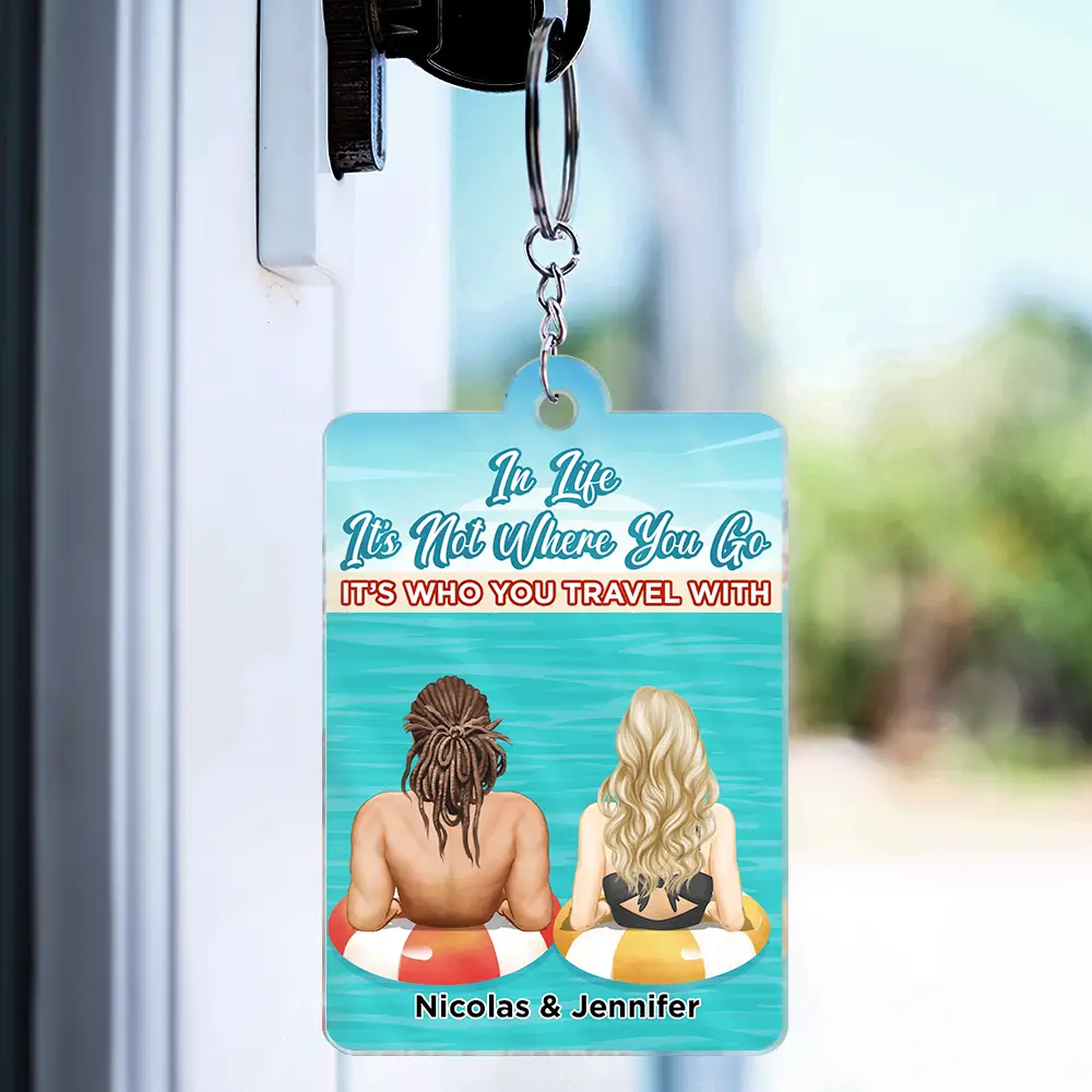 Who You Travel With - Personalized Acrylic Keychain - Image 4