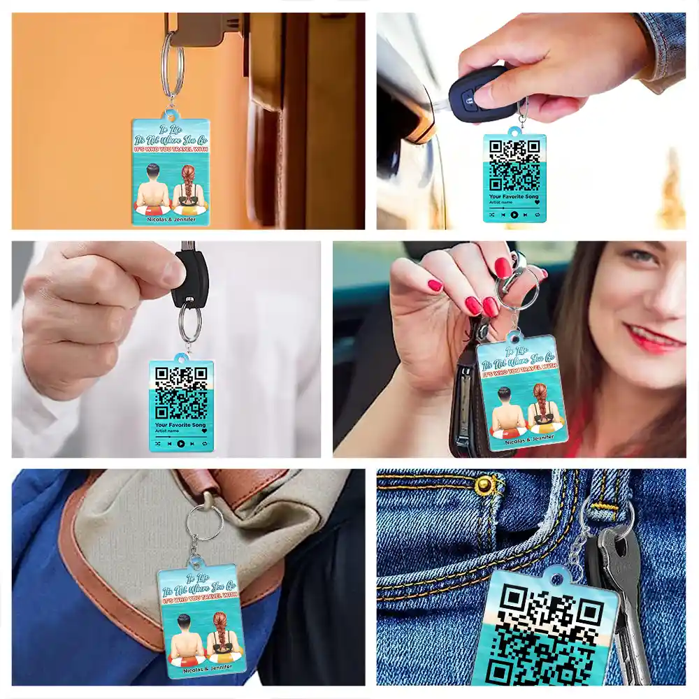 Who You Travel With - Personalized Acrylic Keychain - Image 7