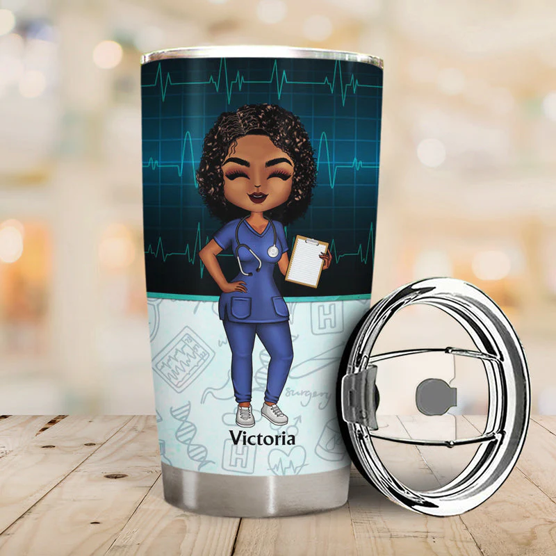 Wife Mom Nurse - Mother Gift - Personalized Custom Tumbler - Image 2