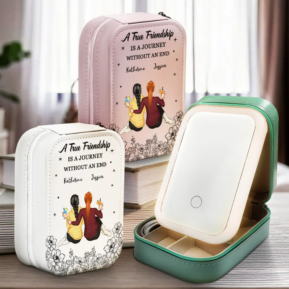 Without An End Besties - Personalized Makeup Box With LED Mirror - Image 2