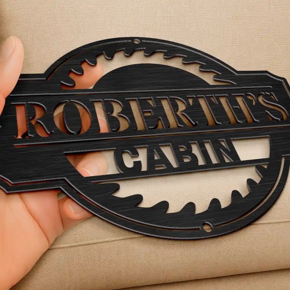 Woodshop Sign Workshop Cabin Garage - Personalized Cutout Metal Sign - Image 3