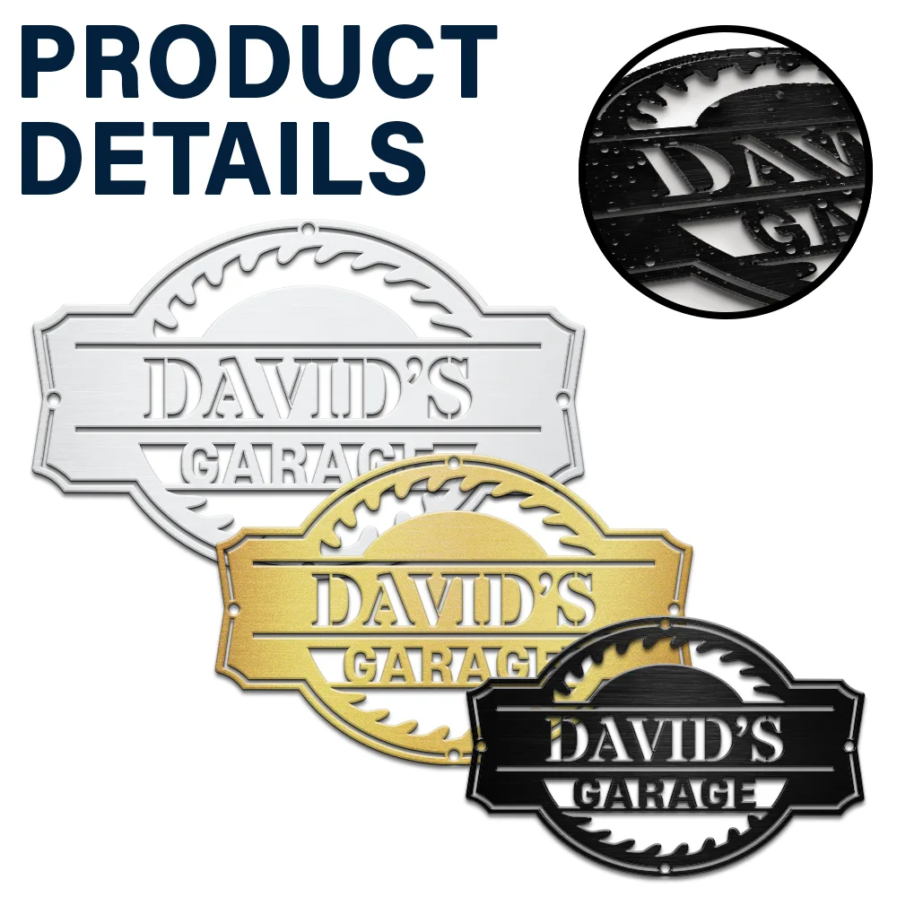 Woodshop Sign Workshop Cabin Garage - Personalized Cutout Metal Sign - Image 5
