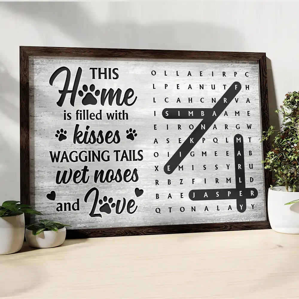 Word Search Puzzle A House Is Not A Home Without Pawprints - Personalized Poster - Image 4
