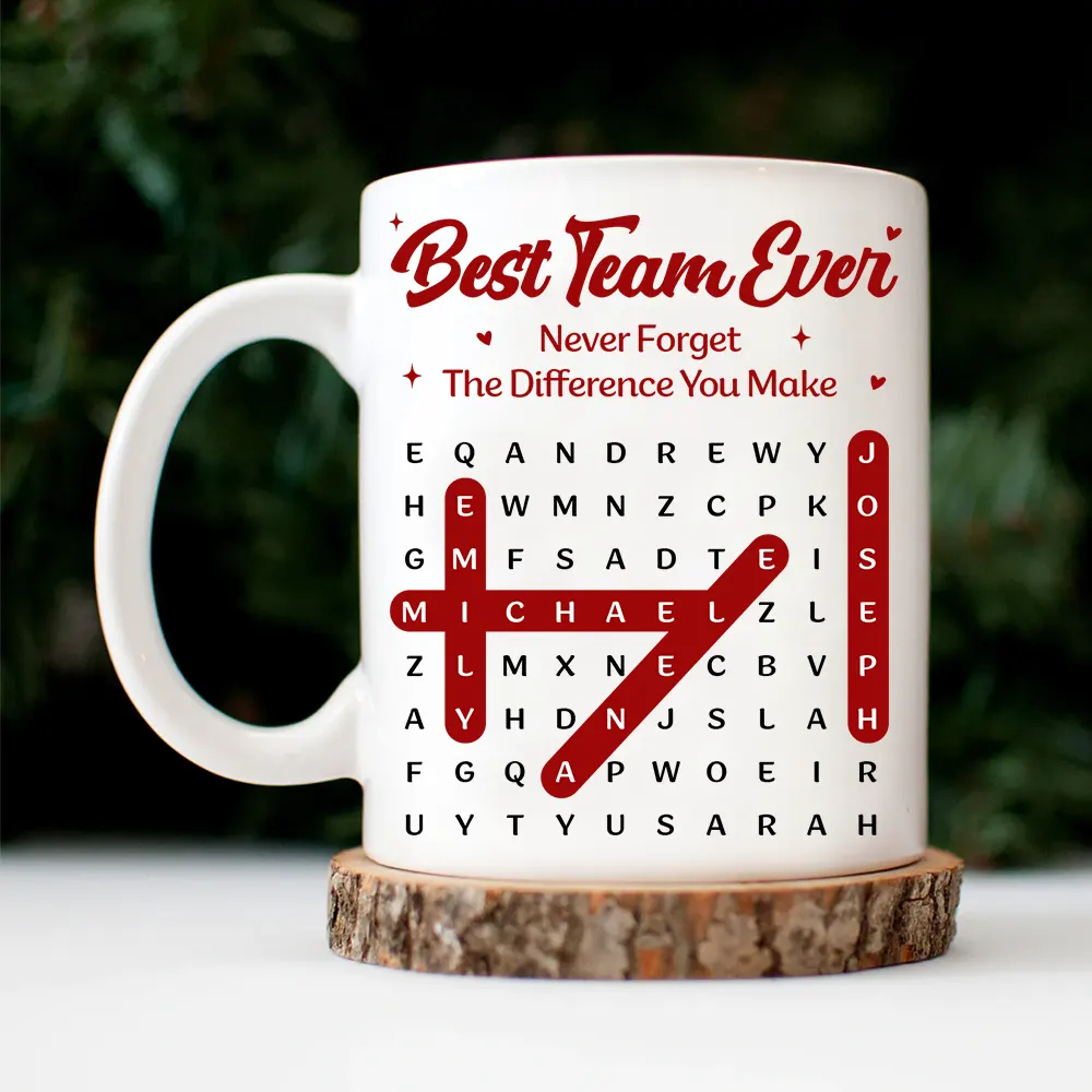 Word Search Puzzle Best Team Ever - Personalized Mug - Image 4