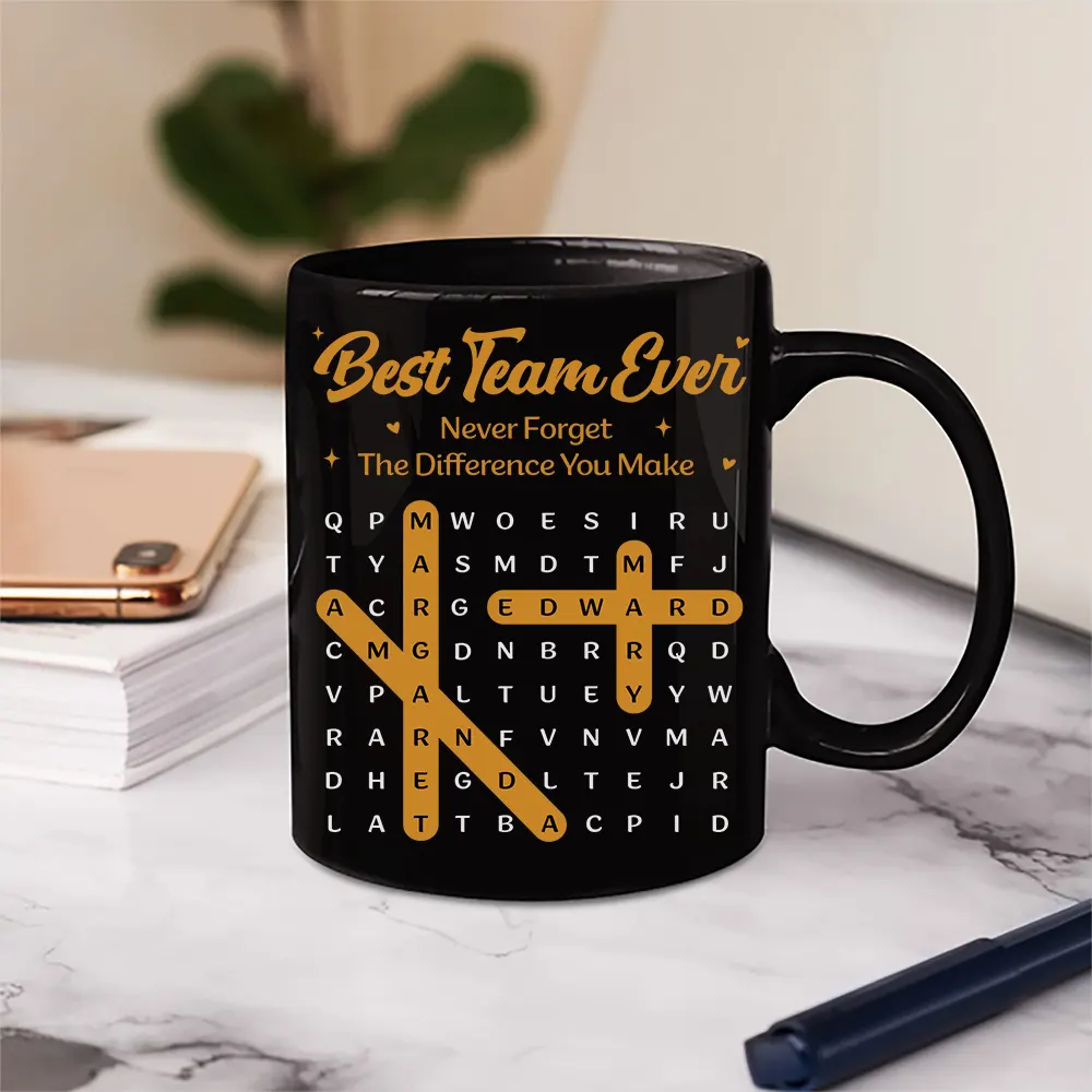 Word Search Puzzle Best Team Ever - Personalized Mug - Image 5