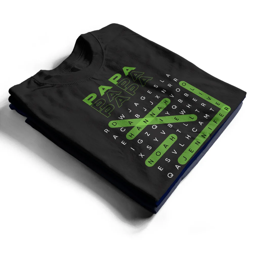 Word Search Puzzle Daddy Grandpa - Personalized T Shirt - Image 3