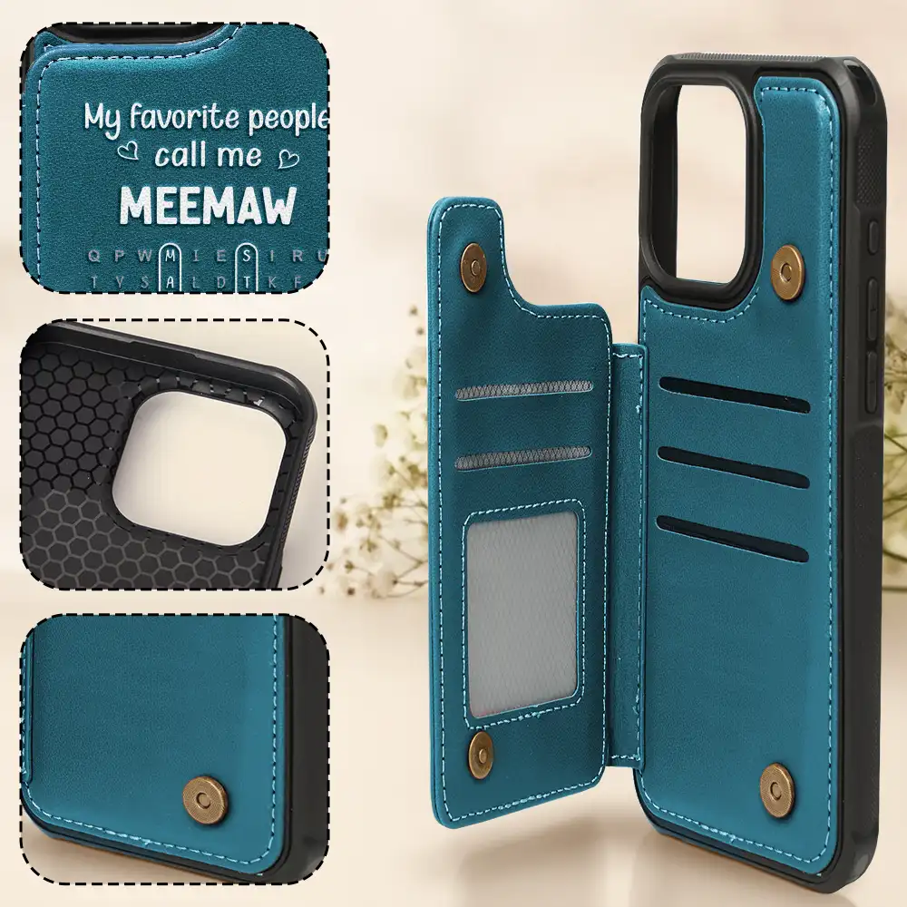 Word Search Puzzle Grandma Abuela My Favorite People Call Me - Personalized Leather Flip Wallet Phone Case - Image 4