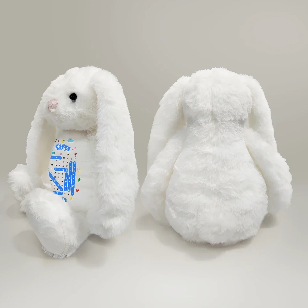Word Search Puzzle I Am Kind Smart Brave - Personalized Soft Toy Bunny - Image 4