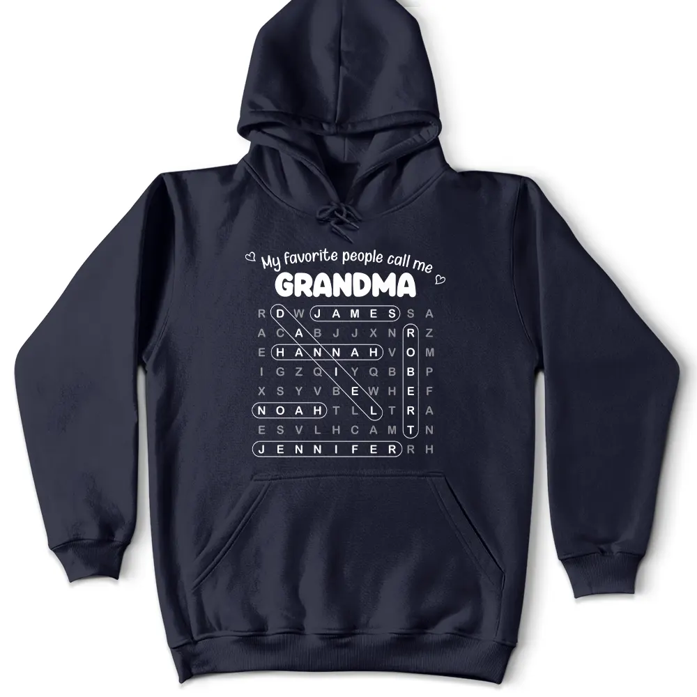 Word Search Puzzle My Favorite People Call Me Grandma Mom - Personalized T Shirt - Image 5