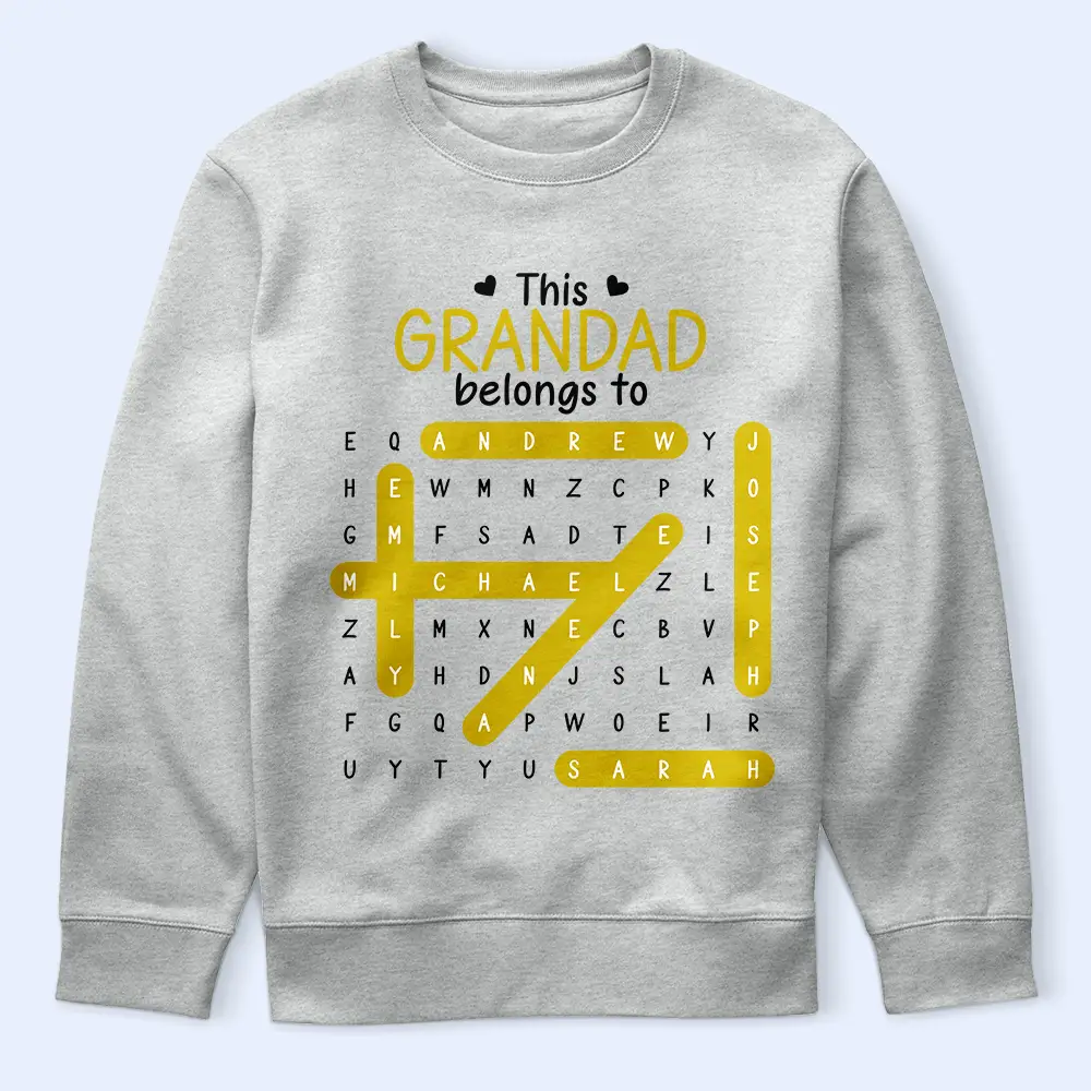 Word Search Puzzle This Grandpa Grandma Belongs To Kids - Personalized T Shirt - Image 4