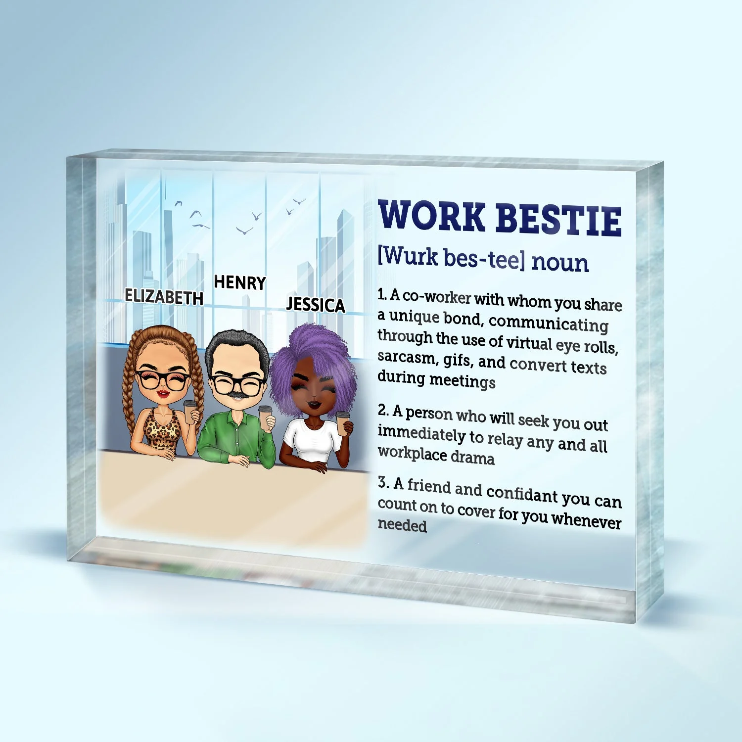 Work Bestie Definition Unique Bond - Funny, Anniversary, Birthday Gifts For Colleagues, Coworker, Besties - Personalized Custom Rectangle Shaped Acrylic Plaque - Image 2