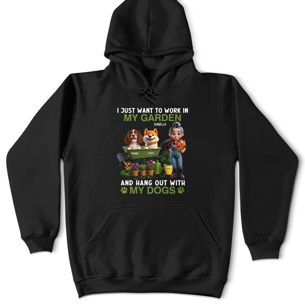 Work In My Garden And Hang Out With My Dogs - Personalized T Shirt - Image 2