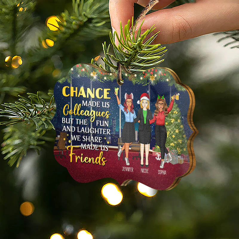 Work Made Us Colleagues But Our Potty Mouths - Christmas Gift For Best Friends And Co - Workers - Personalized Custom Wooden Ornament - Image 2