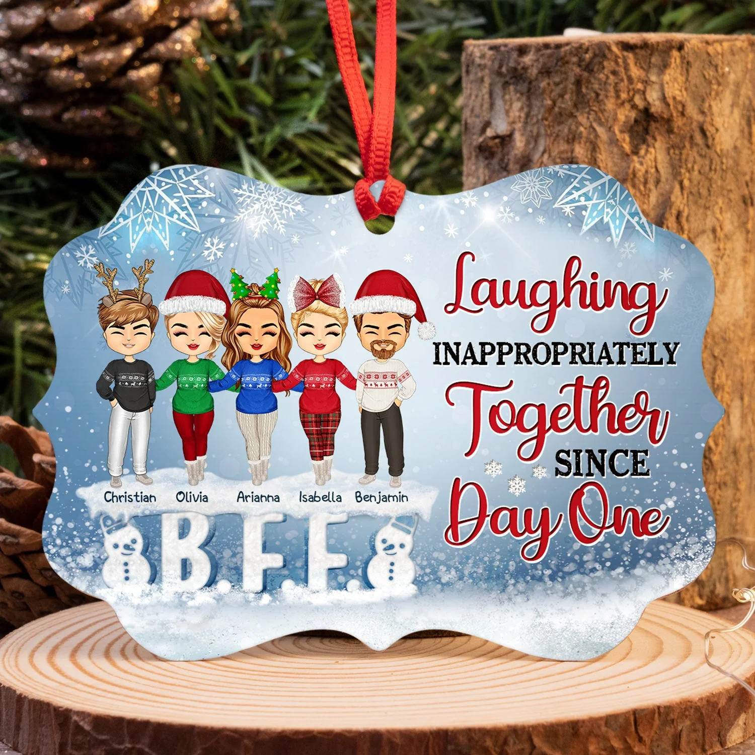 Work Made Us Colleagues But Our Potty Mouths - Christmas Gift For Co-worker And BFF - Personalized Custom Aluminum Ornament - Image 4