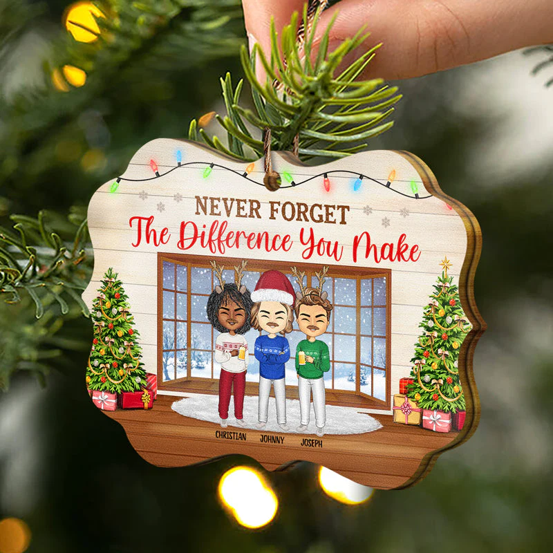 Work Made Us Colleagues - Christmas Gift For Co-worker and BFF - Personalized Wooden Ornament - Image 2