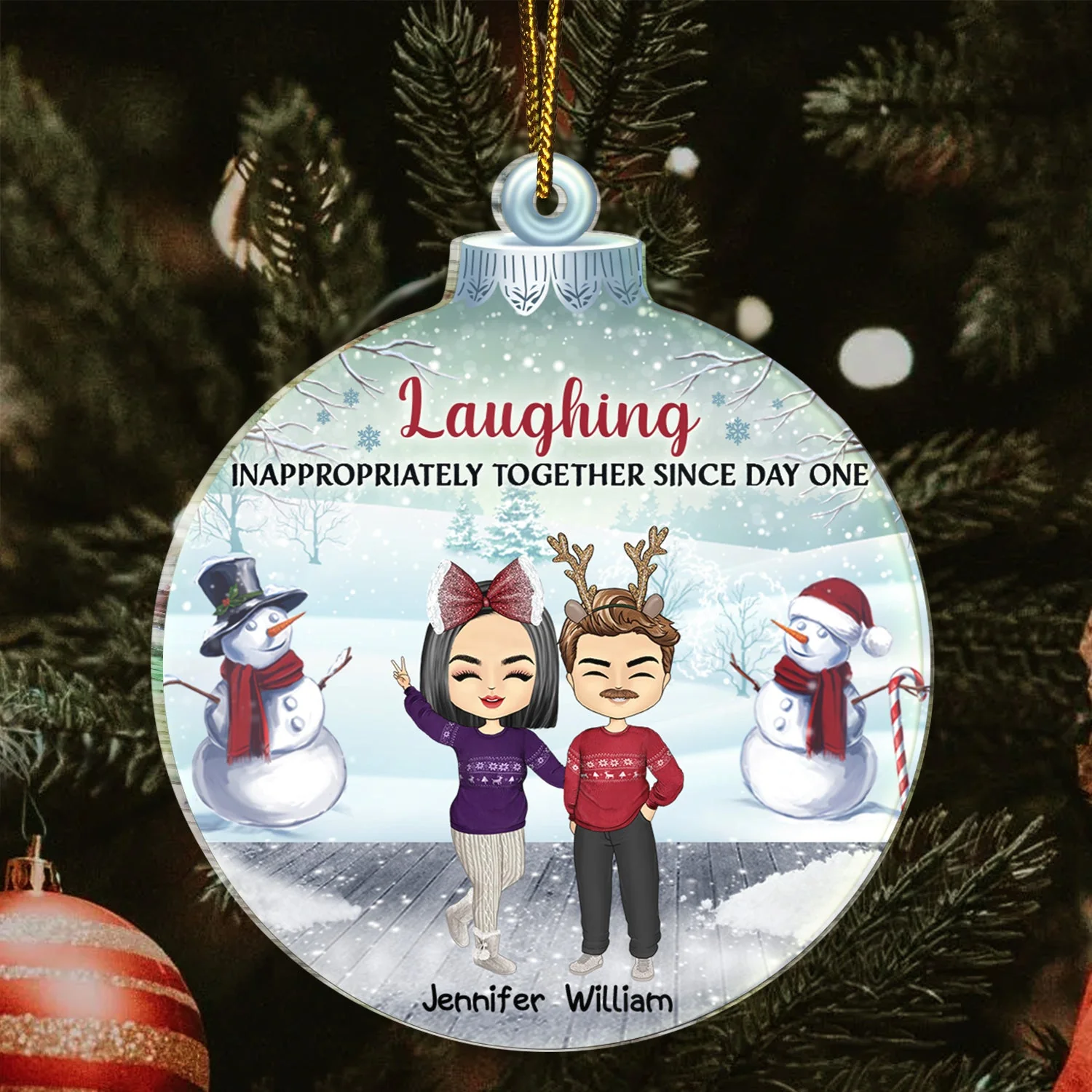 Work Made Us Colleagues - Christmas Gift For Co-worker, Besties, Best Friends - Personalized Custom Shaped Acrylic Ornament - Image 3