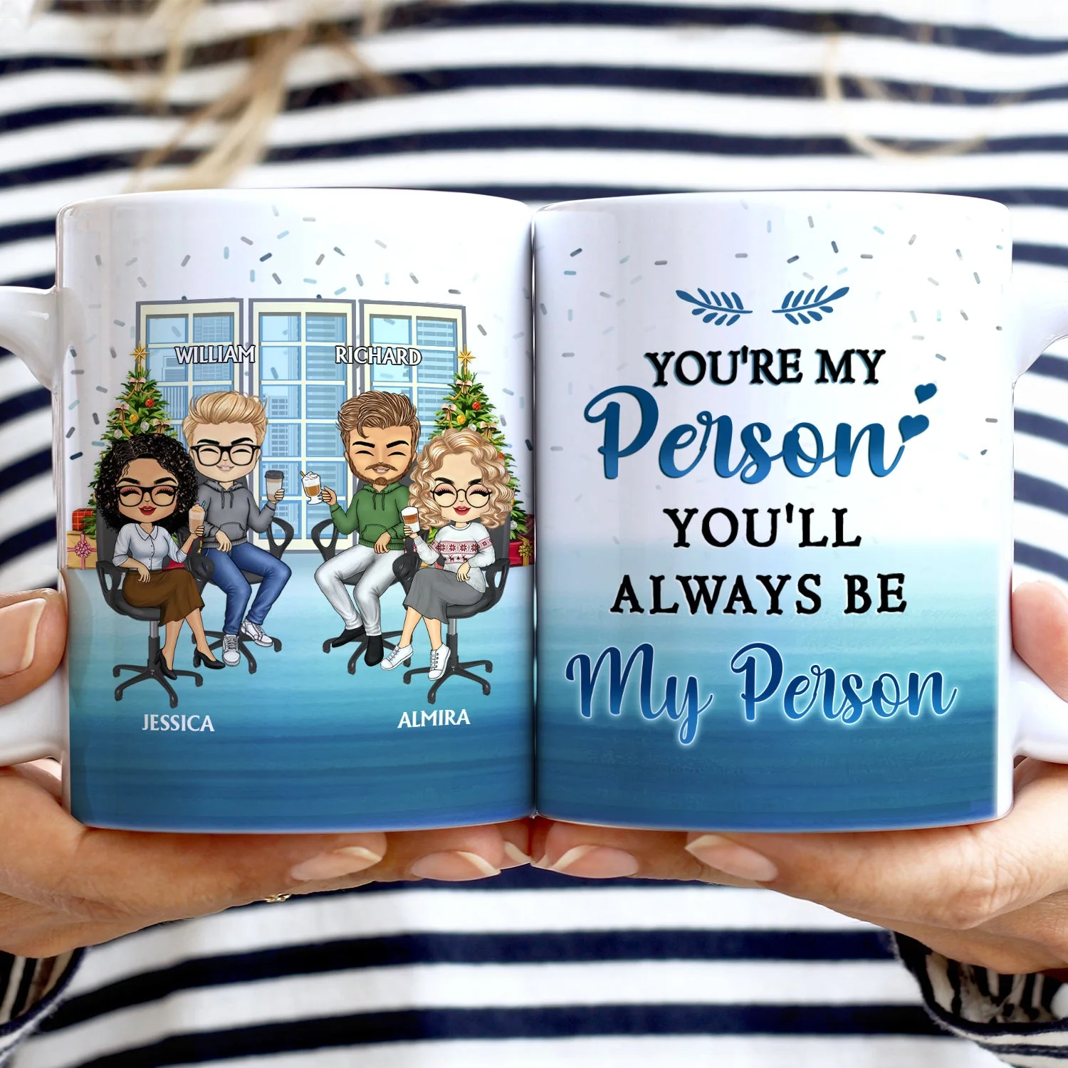 Work Made Us Colleagues - Christmas Gift For Co-workers And Best Friends - Personalized Custom White Edge-to-Edge Mug - Image 2