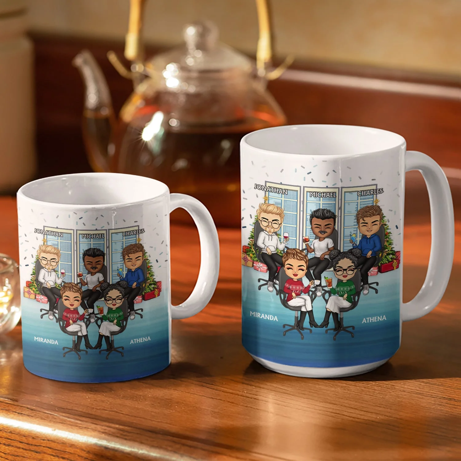 Work Made Us Colleagues - Christmas Gift For Co-workers And Best Friends - Personalized Custom White Edge-to-Edge Mug - Image 3