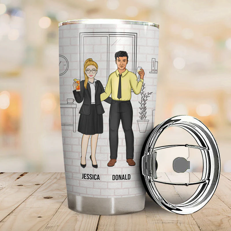 Work Made Us Colleagues Friends - Gift For BFF Bestie - Personalized Custom Tumbler - Image 2