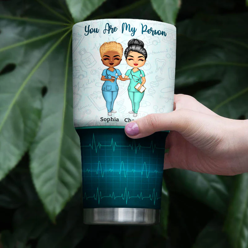 Work Made Us Colleagues Nurse - BFF Bestie Gift - Personalized Custom 30 Oz Tumbler - Image 4