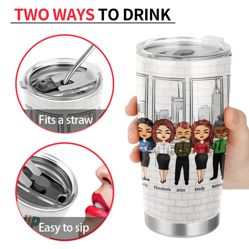 Work Made Us Colleagues Office Worker Best Friends - Bestie BFF Gift - Personalized Custom Tumbler - Image 4