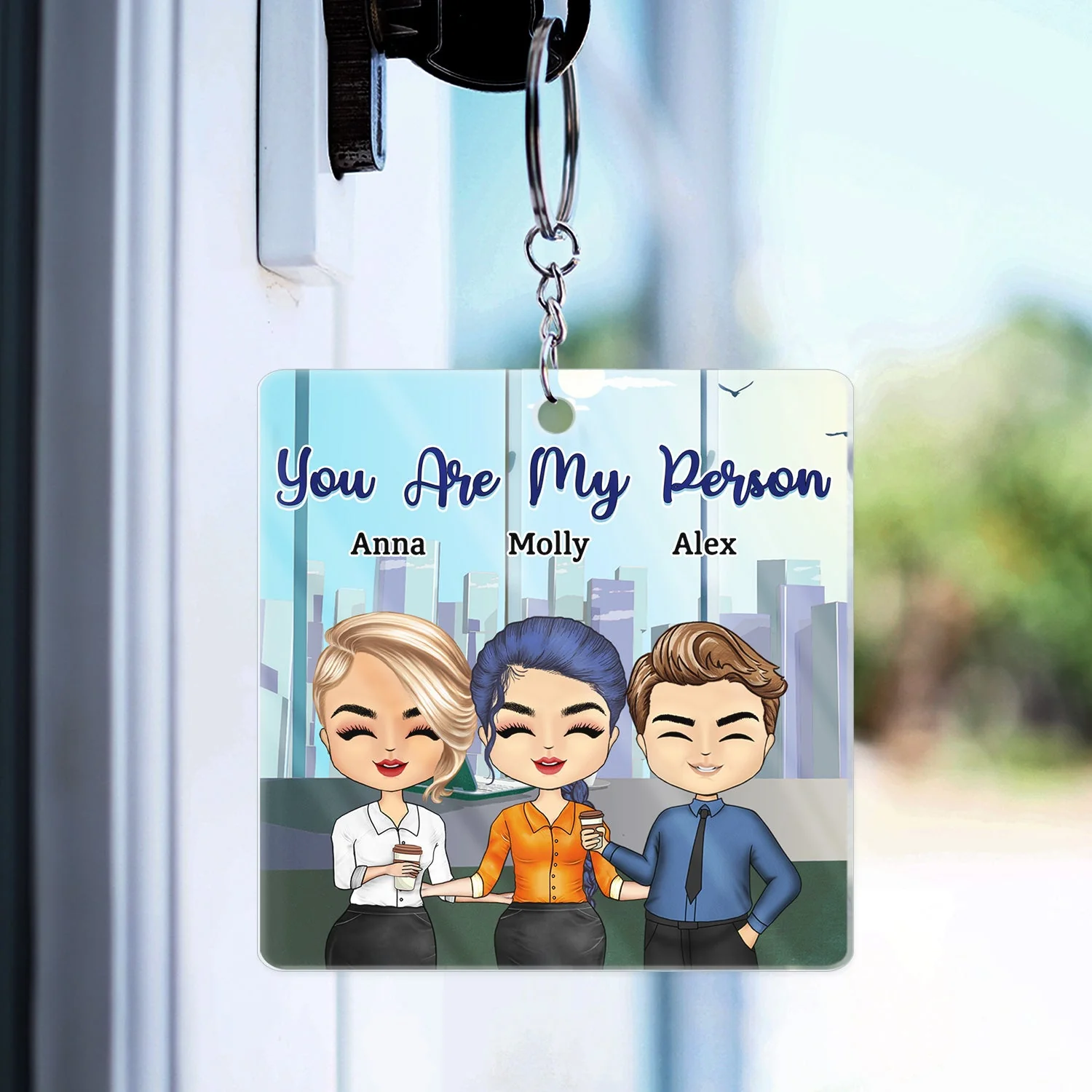 Work Made Us Colleagues Office Worker - Birthday Gifts For Co-workers, Friends, Soul Sisters, Besties, BFF - Personalized Custom Acrylic Keychain - Image 3