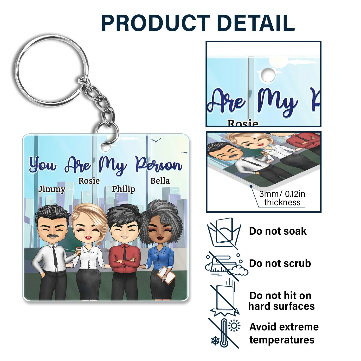 Work Made Us Colleagues Office Worker - Birthday Gifts For Co-workers, Friends, Soul Sisters, Besties, BFF - Personalized Custom Acrylic Keychain - Image 5