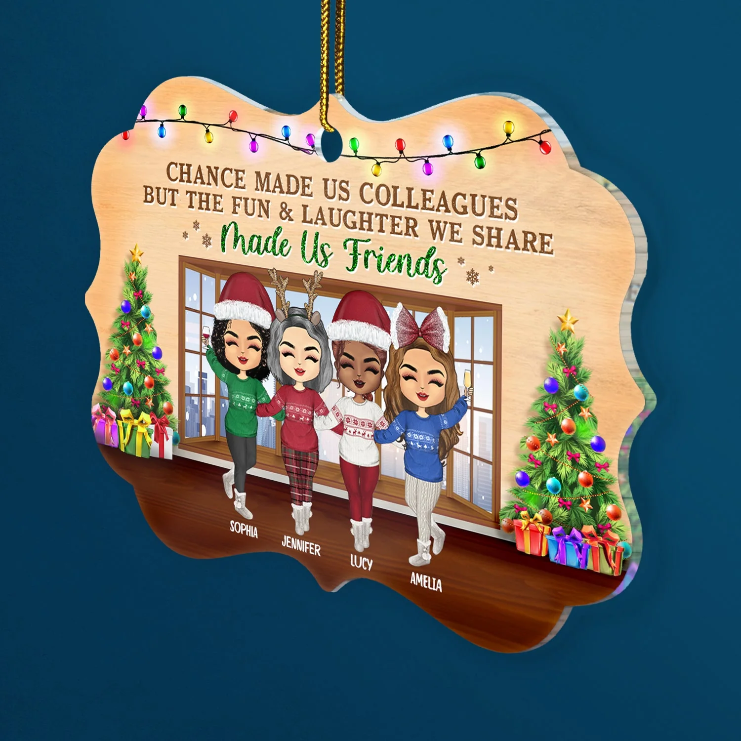 Work Will Be So Much Shitter Without You - Christmas Gifts For Colleagues, Coworker, Friends - Personalized Custom Shaped Acrylic Ornament - Image 2