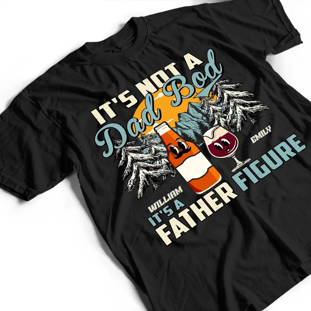 Working On My Dad Bod One Beer At A Time Fun Father - Personalized T Shirt - Image 3