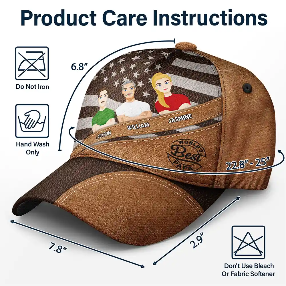 World's Best Dad - Personalized Classic Cap - Image 6