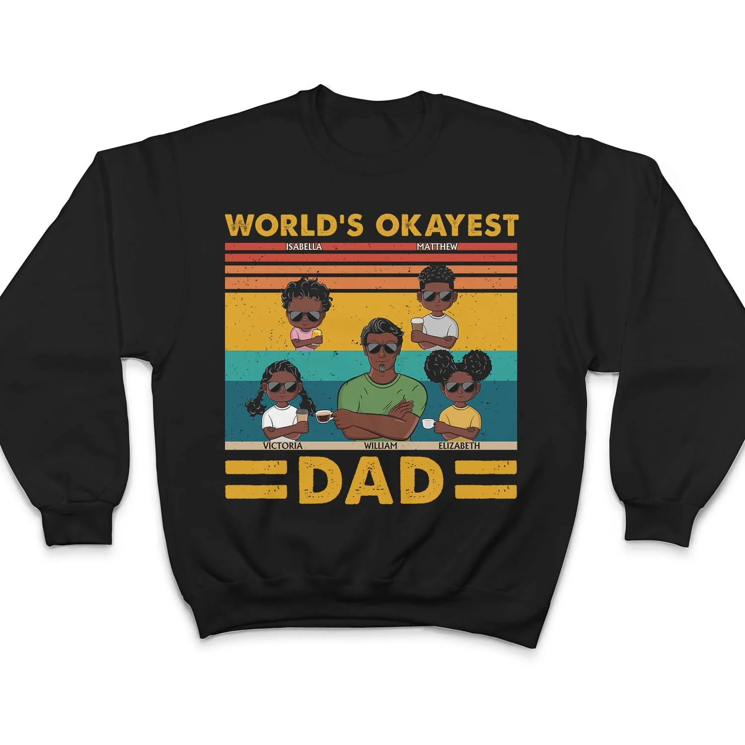 World's Okayest Dad - Funny, Birthday Gift For Father, Husband - Personalized Custom T Shirt - Image 5