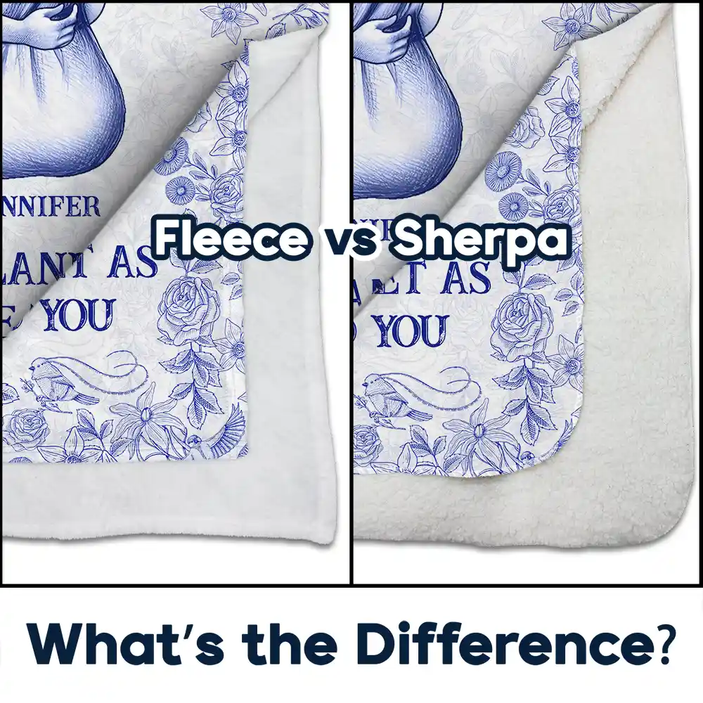 Wrap Yourself & Think As A Big Hug Toile Pattern Besties Sisters - Personalized Fleece Blanket, Sherpa Blanket - Image 4