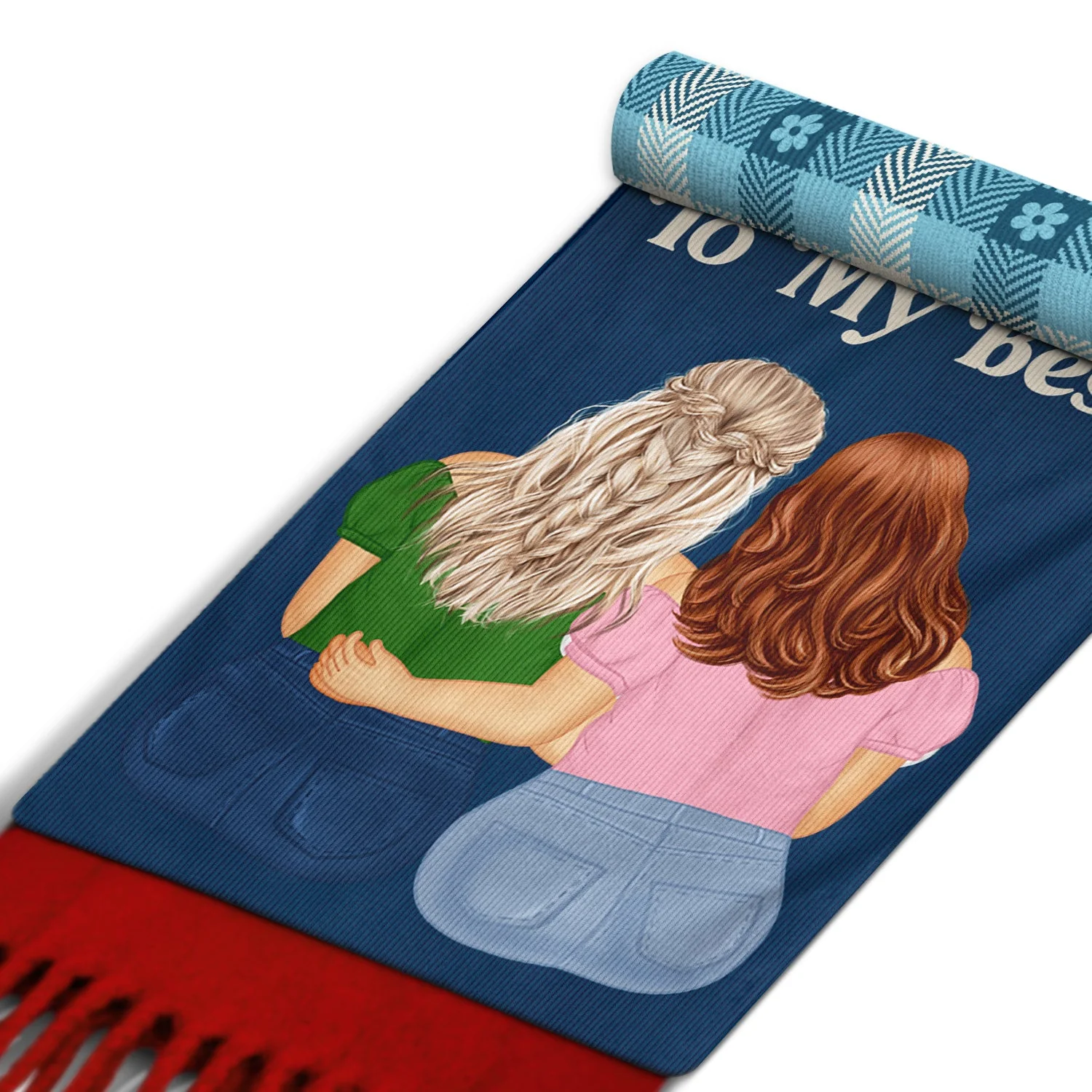 Wrap Yourself Up - Gift For Sisters And Besties - Personalized Wool Scarf With Tassel - Image 2