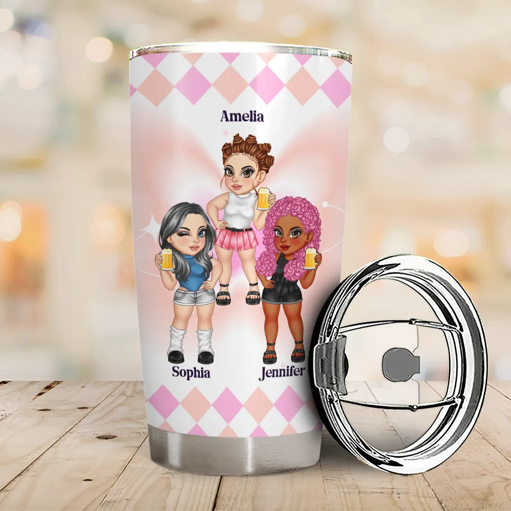 Y2K Besties Because Of You I Laugh A Little Harder - Personalized Tumbler - Image 2
