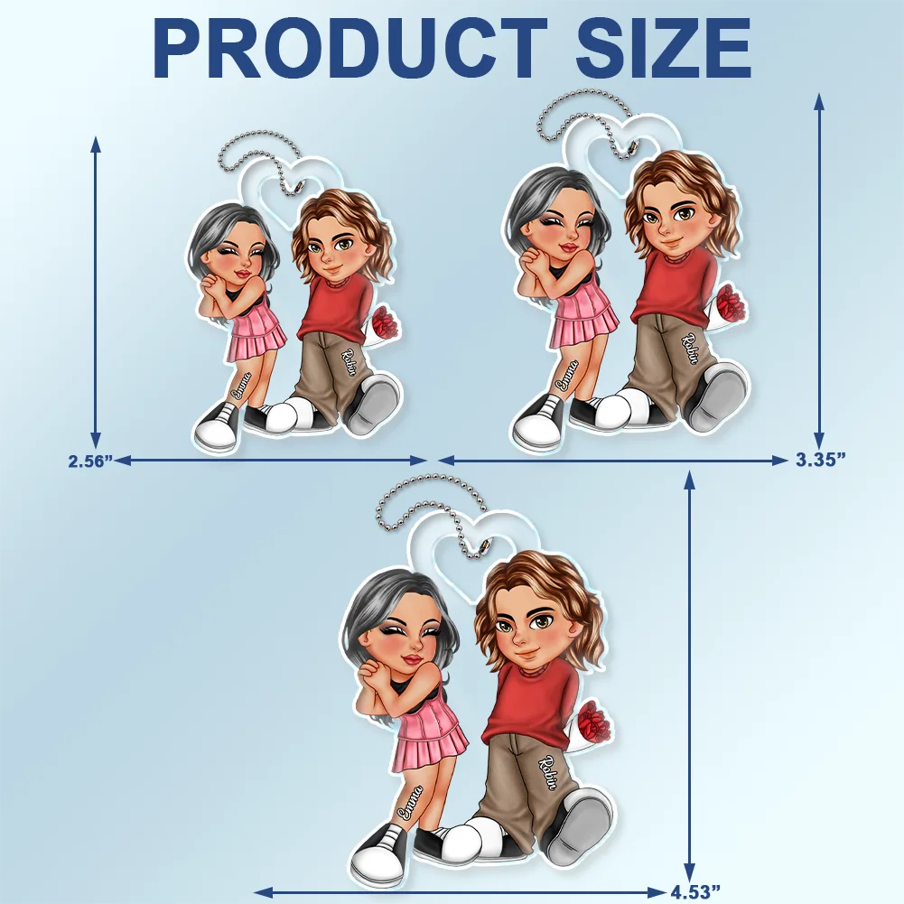 Y2K Couple, Anniversary Gift - Personalized Acrylic Car Hanger - Image 4