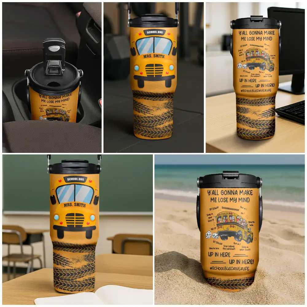 Y'all Gonna Make Me Lose My Mind - Personalized 30oz Tumbler With Handle - Image 6