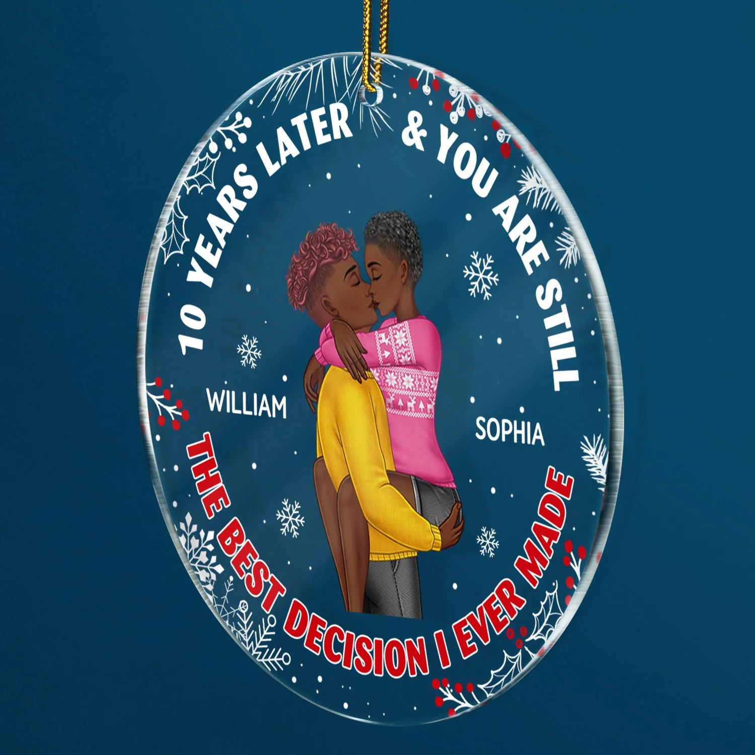 Years Later And You Are Still The Best Decision - Anniversary, Christmas Gift For Couples, Family - Personalized Circle Acrylic Ornament - Image 2